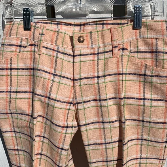 Levi’s plaid polyester pants 70’s sta-prest orange blue green - Picture 8 of 16